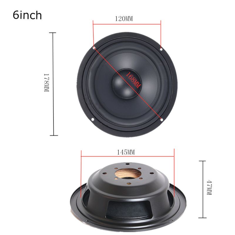 btsg 2Pcs 4/5/6.5 Inch Woofer Audio Speaker Auxiliary Bass Horn Passive Radiator Booster Bass Vibration Plate Vibrating Speaker Accessories Parts