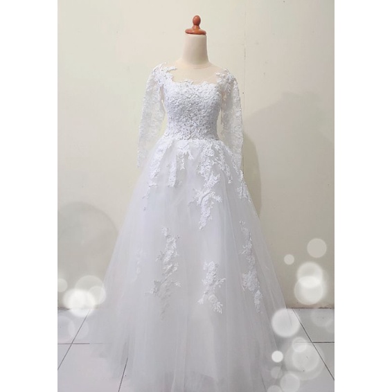 Gaun prewedding wedding bridal white DISEWAKAN