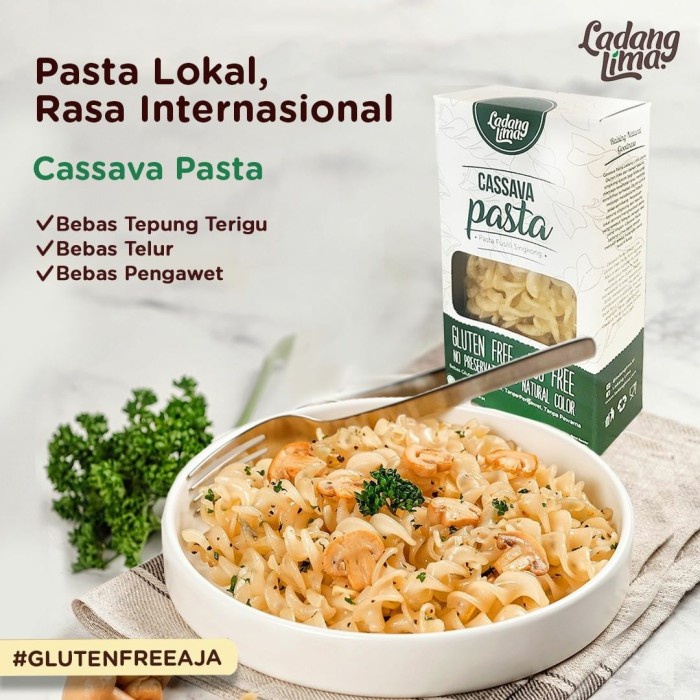 

PASTA-ANEKA- LADANG LIMA CASSAVA NON GLUTEN FREE PASTA KEJU MAC N AND VEGAN CHEESE - PASTA FUSILLI