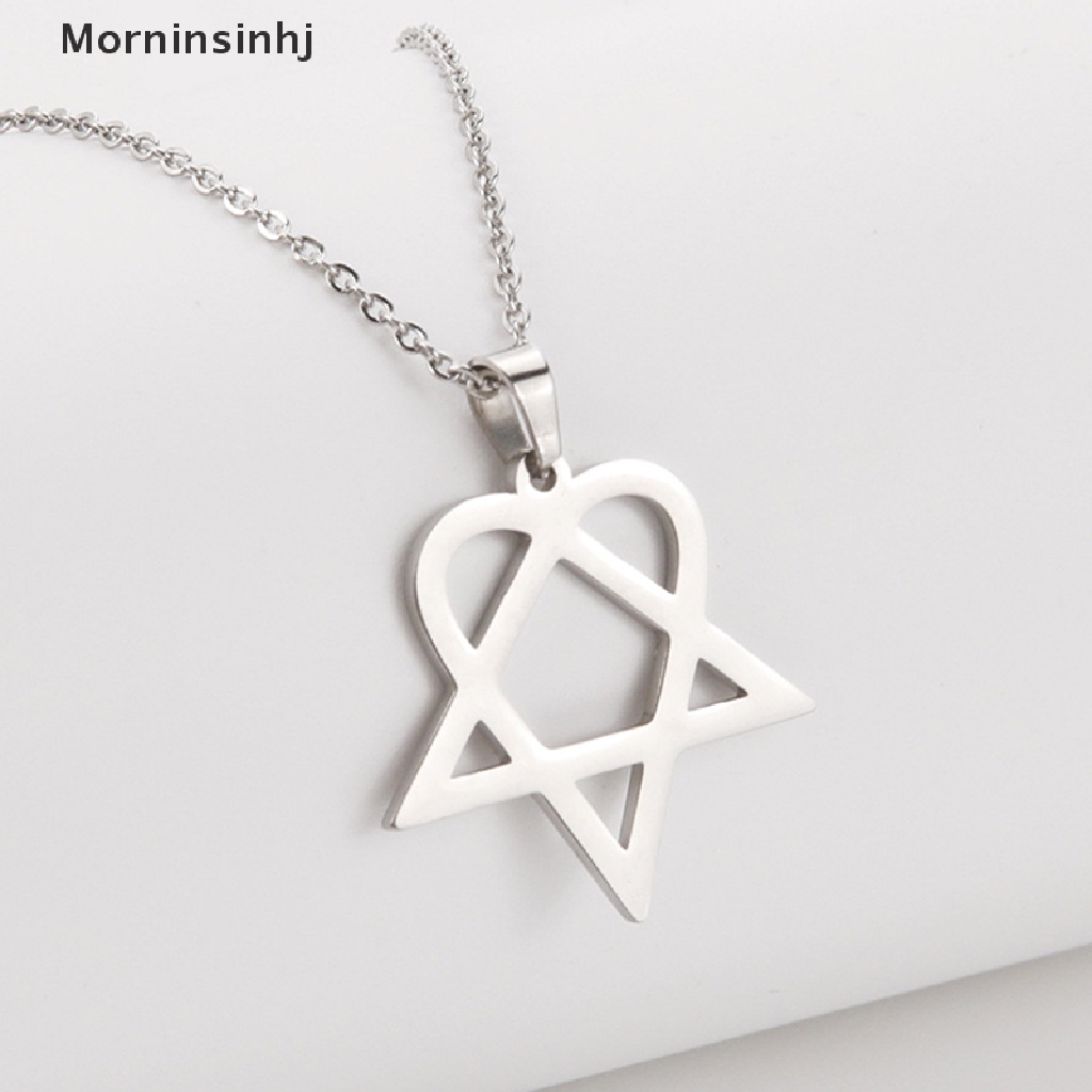 Mornin Klasik Sederhana Heartagram Bintang Hati Anti Karat Liontin Kalung Perhiasan id