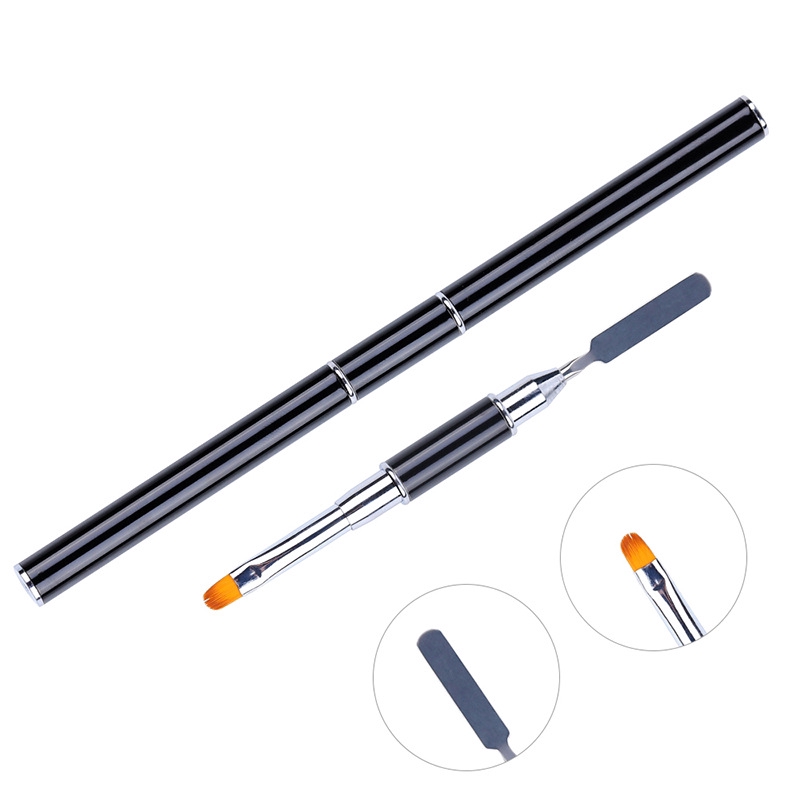 2in1 UV Poly Gel Sikat Kuku Penggunaan Ganda Pen Brushes Stick dual-head nail art Pen Tools UV Hitam Dua-Kepala Pena Fototerapi Penggunaan Ganda nail art Manicure Pen