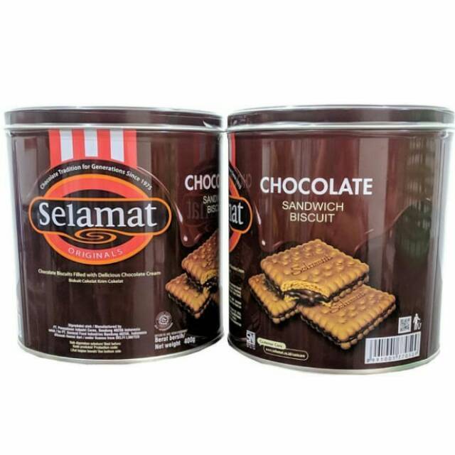 Biskuit Selamat Sandwich Chocolate Kaleng 400gr