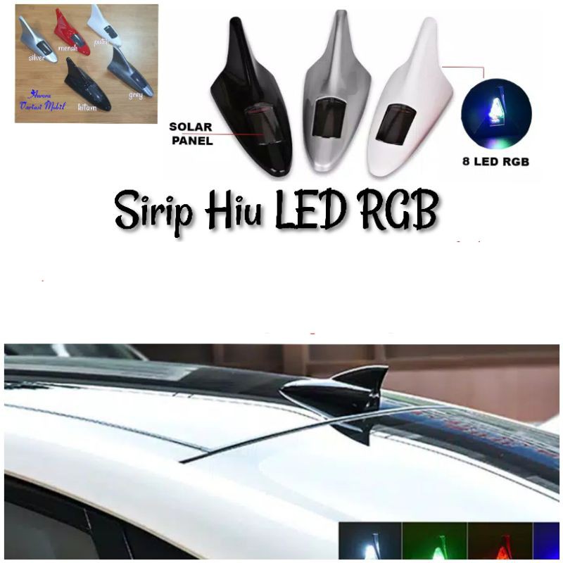 Antena Sirip Hiu LED RGB nyala belakang antena variasi mobil