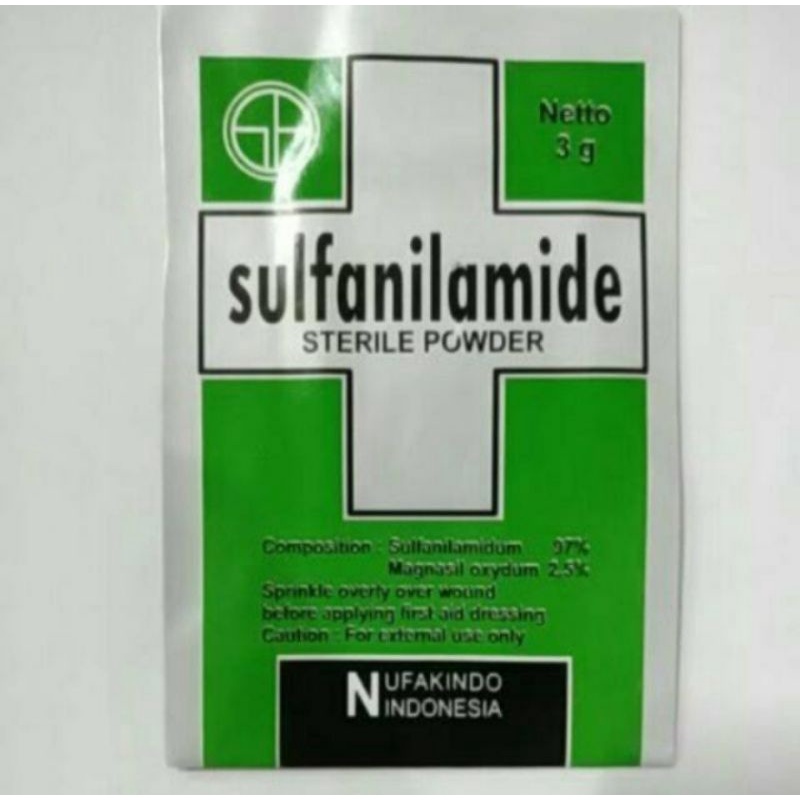 Sulfanimilade obat koreng/sachet serbuk obat luka