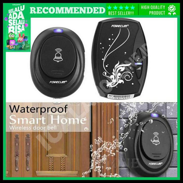 Bel Rumah Wireless Taffware Waterproof Doorbell - Hitam