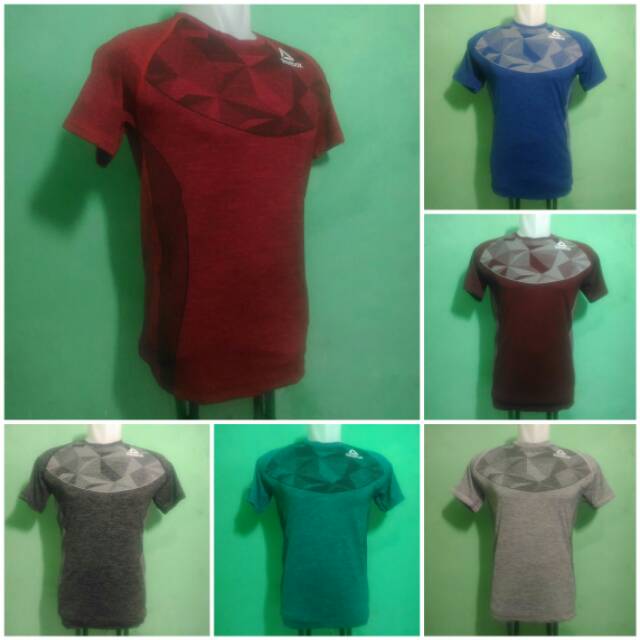 Kaos Olahraga Reebok Baju Fitness Gym Futsal Lari Senam