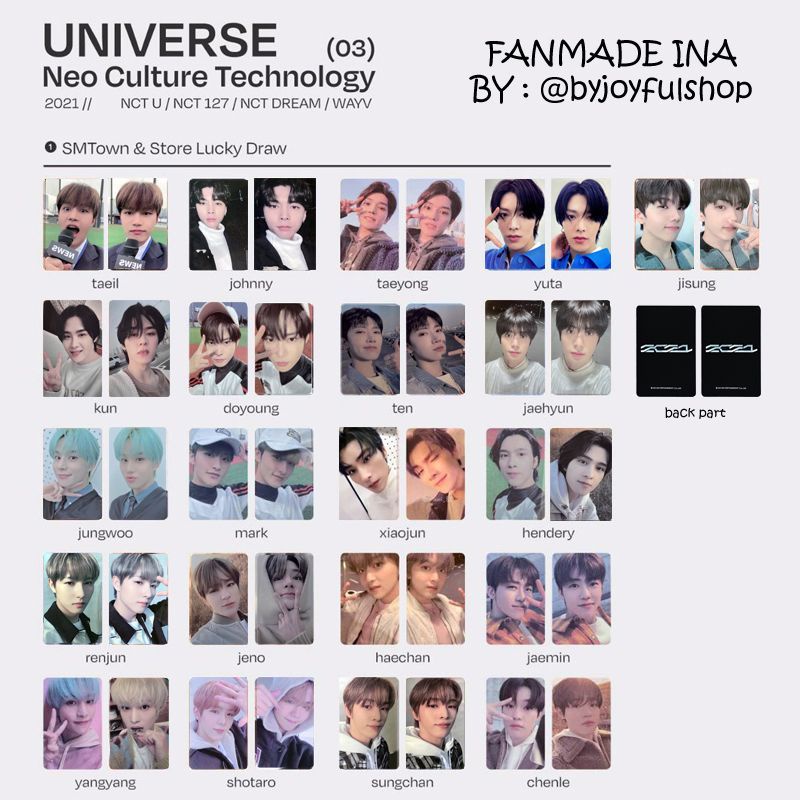 [PREORDER] Photocard Lucky draw Nct universe Fanmade unofficial