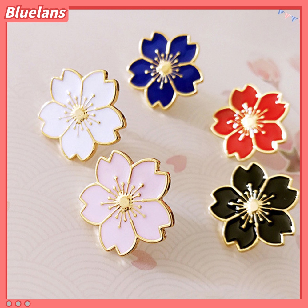 Bluelans Sweet Women Cherry Blossom Flower Enamel Brooch Pin Suit Collar Badge Jewelry