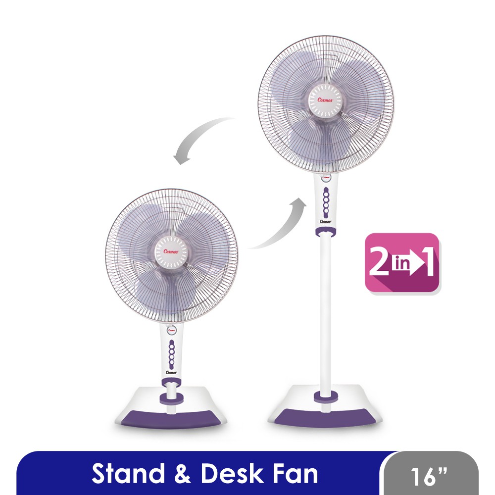 KIPAS ANGIN STAND + DESK FAN / MEJA + BERDIRI 2 IN 1 COSMOS 16-SEN / 16SN / 16 SNQ ORIGINAL 100%