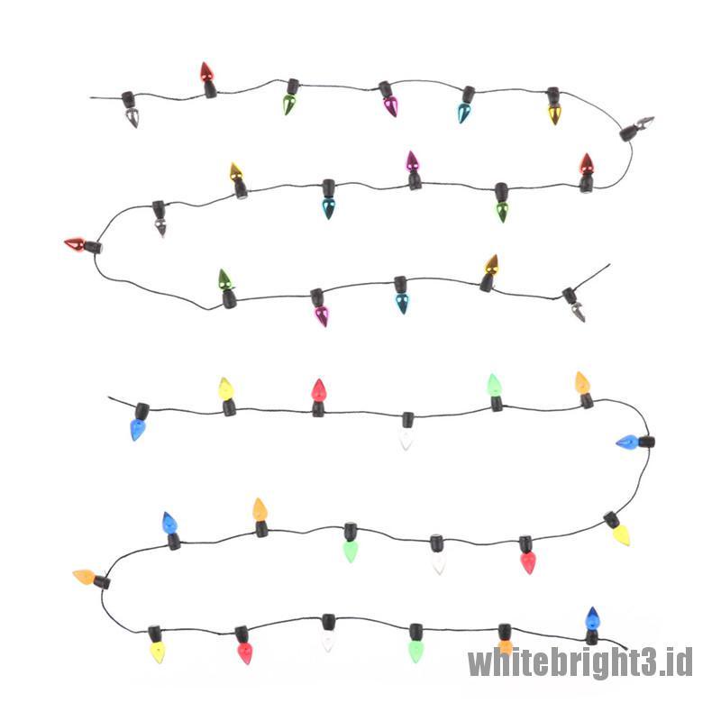 {white3} 0.5m 1/12 Dollhouse Miniature A String of multi-coloured plastic Christmas lights