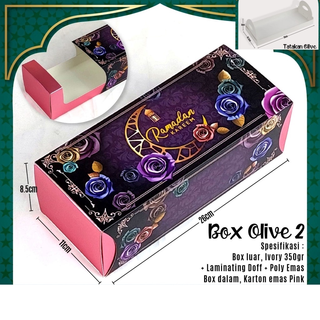 

Cake Box Kotak kue idul fitri olive #2 isi 12 pcs