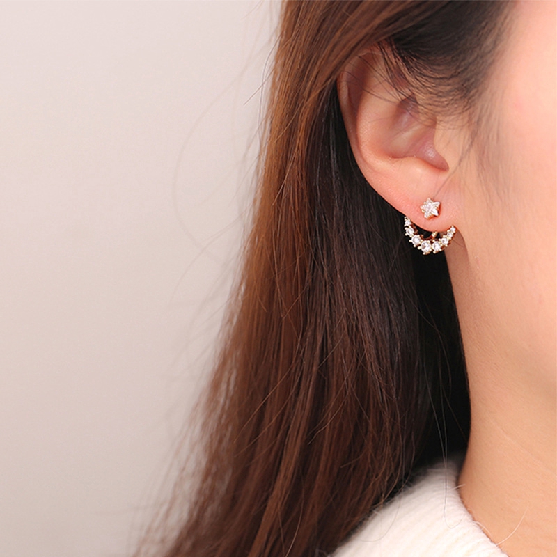 Exquisite Bright Anting-Anting Dengan Berlian Imitasi Untuk Wanita