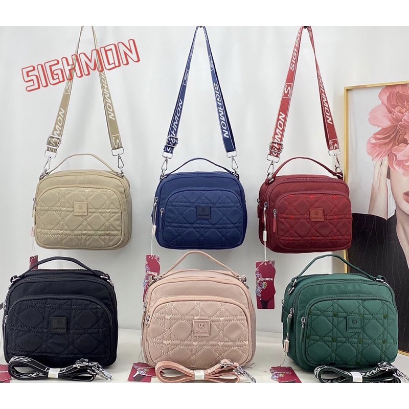 BARU Tas Selempang Cantik Sighmon 1624 Tali Baru ORI Bahan Tebal Anti Air