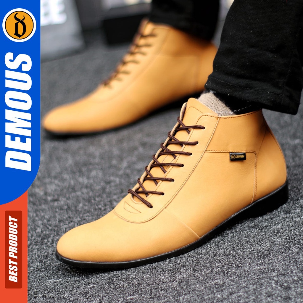 DEMOUS Max - Sepatu Boots Pantofel Formal Kulit Asli Kerja Pria