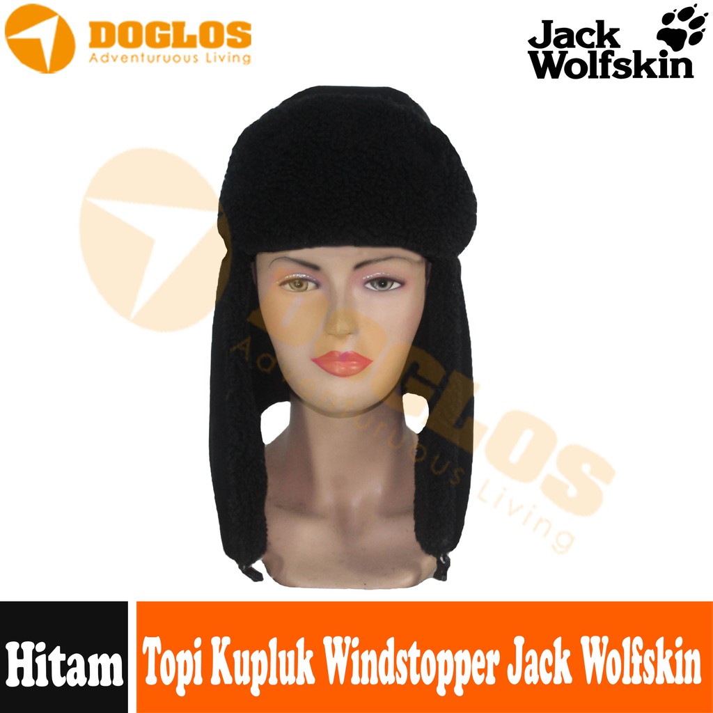 Windstopper Kupluk Polar Campur Tebal hangat Bulu Hitam