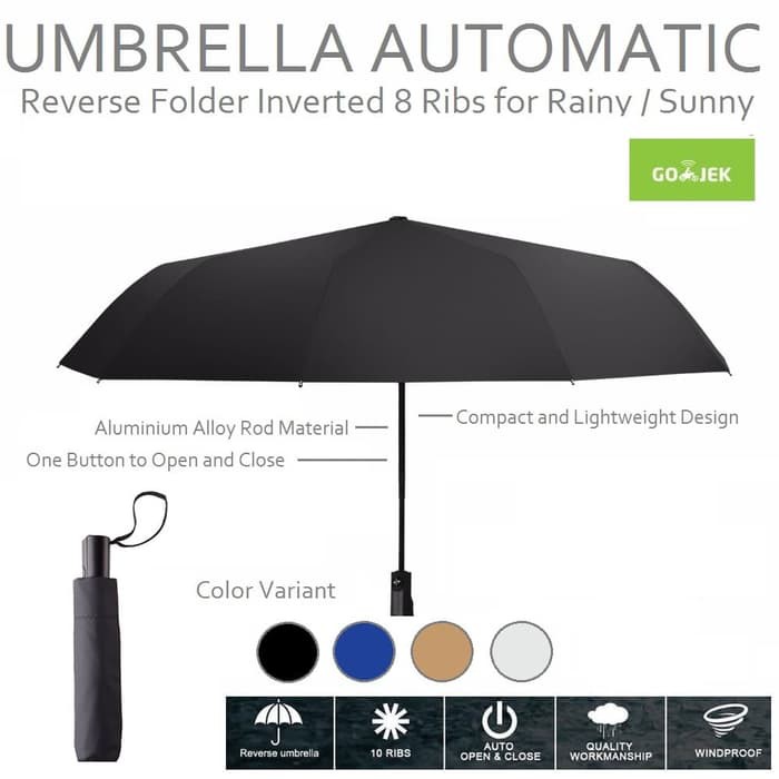 Payung Otomatis Terbalik Buka Tutup Automatic Reverse UV Umbrella