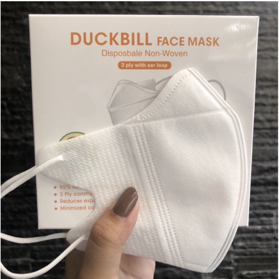 MASKER DUCKBILL PUTIH / HITAM 3D 3ply ISI 50pcs Setara Mouson Alkindo