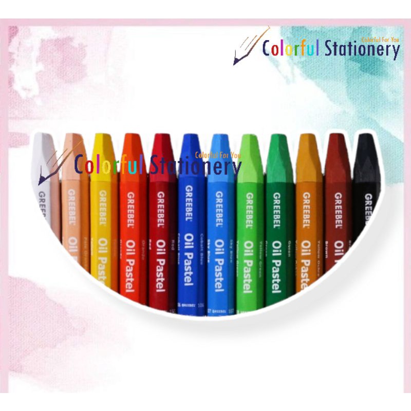 

Crayon / Kerayon GREEBEL Oil Pastel 12 Warna