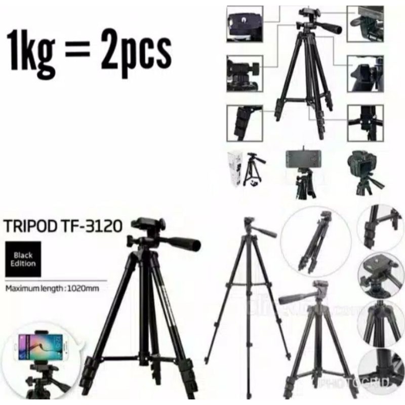 TRIPOD 3120A FOLDABLE CAMERA MOBILE TRIPOD (BLACK EDITION) WT-3120A