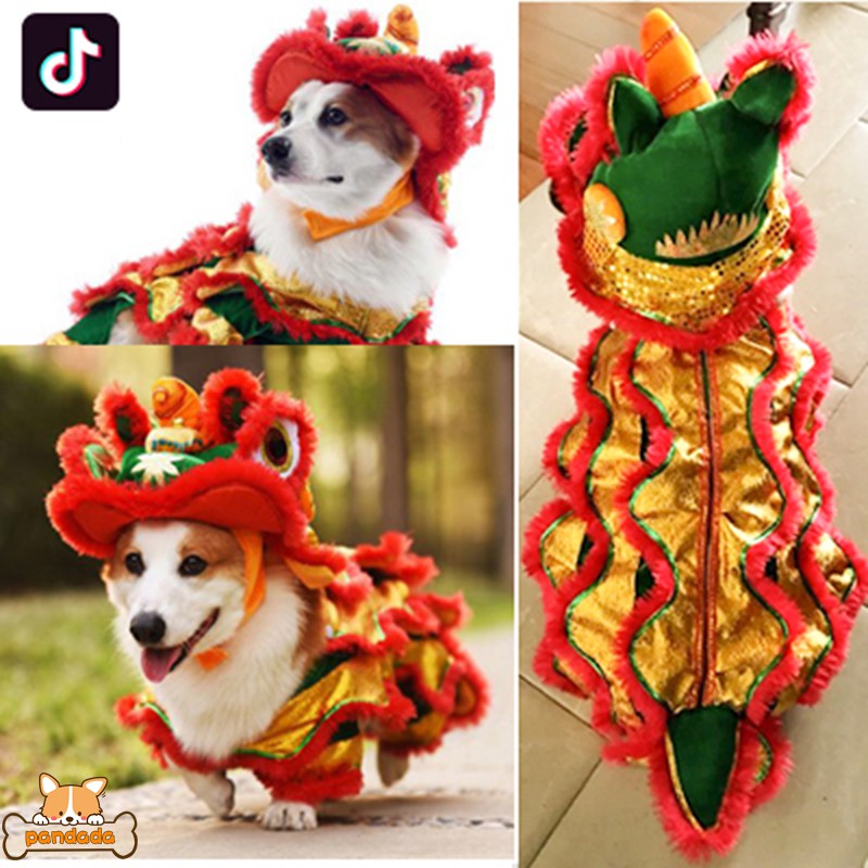 Kostum Cosplay Anjing Peliharaan Model Naga Warna Merah Untuk Festival Tahun Baru Cina Shopee Indonesia