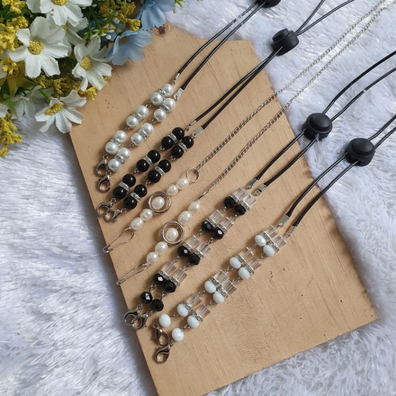 Strap Masker 2in1 Tali Masker Konektor Kalung Mutiara Lanyard Mask ( Masker Strap) / Gantungan Tali Masker