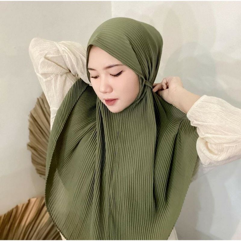 BERGO MARYAM FULL PLISKET SHAWL LIDI PREMIUM TALI INSTAN Jorda