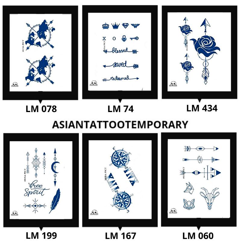 SEMI PERMANEN &quot;PANAH - COMPASS - BUSUR - KOMPAS - ARROW&quot; ORIGINAL ASIANTATTOOTEMPORARY TAHAN LAMA TATO