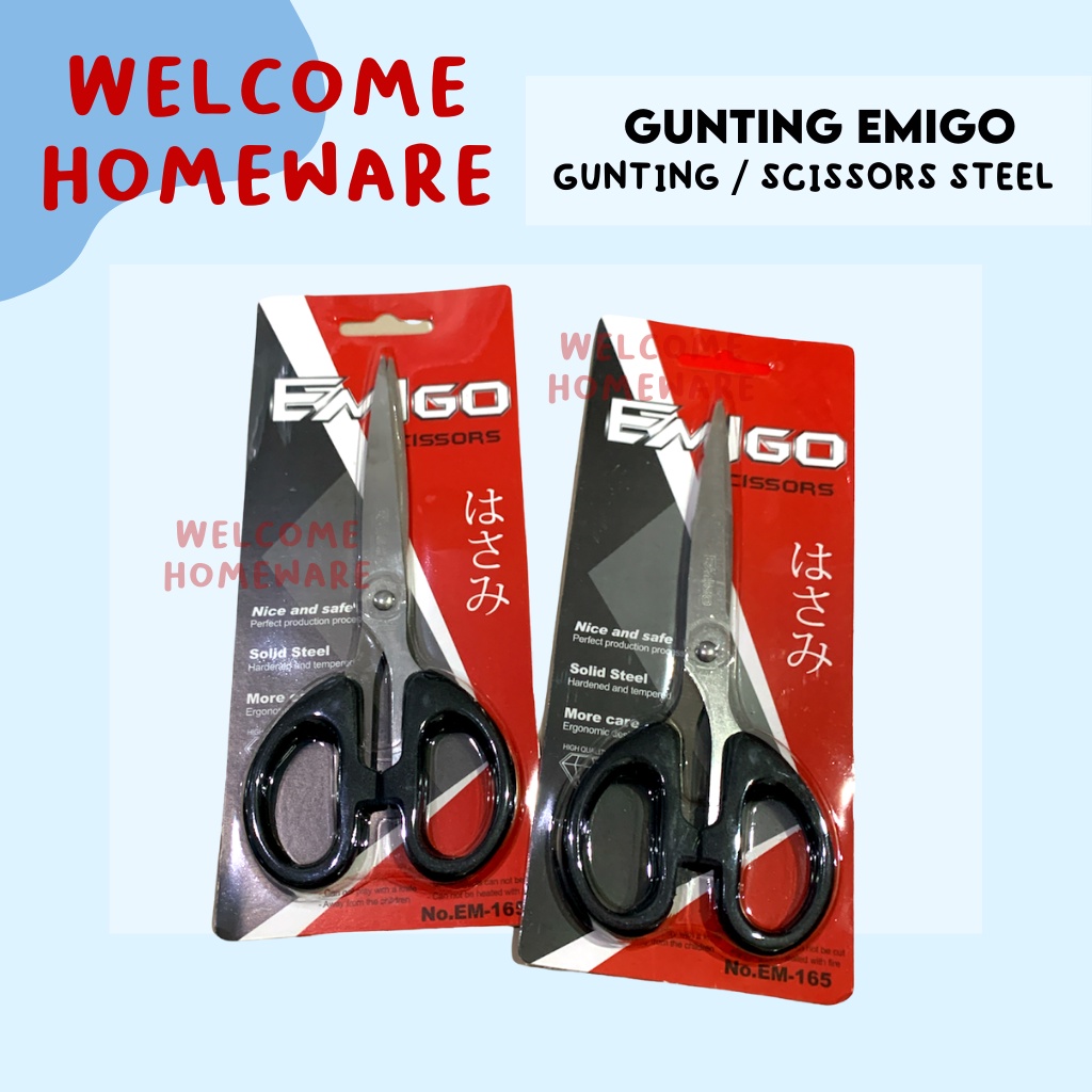 

Gunting Kertas Stainless Steel Tajam Scissors Emigo Medium EM165