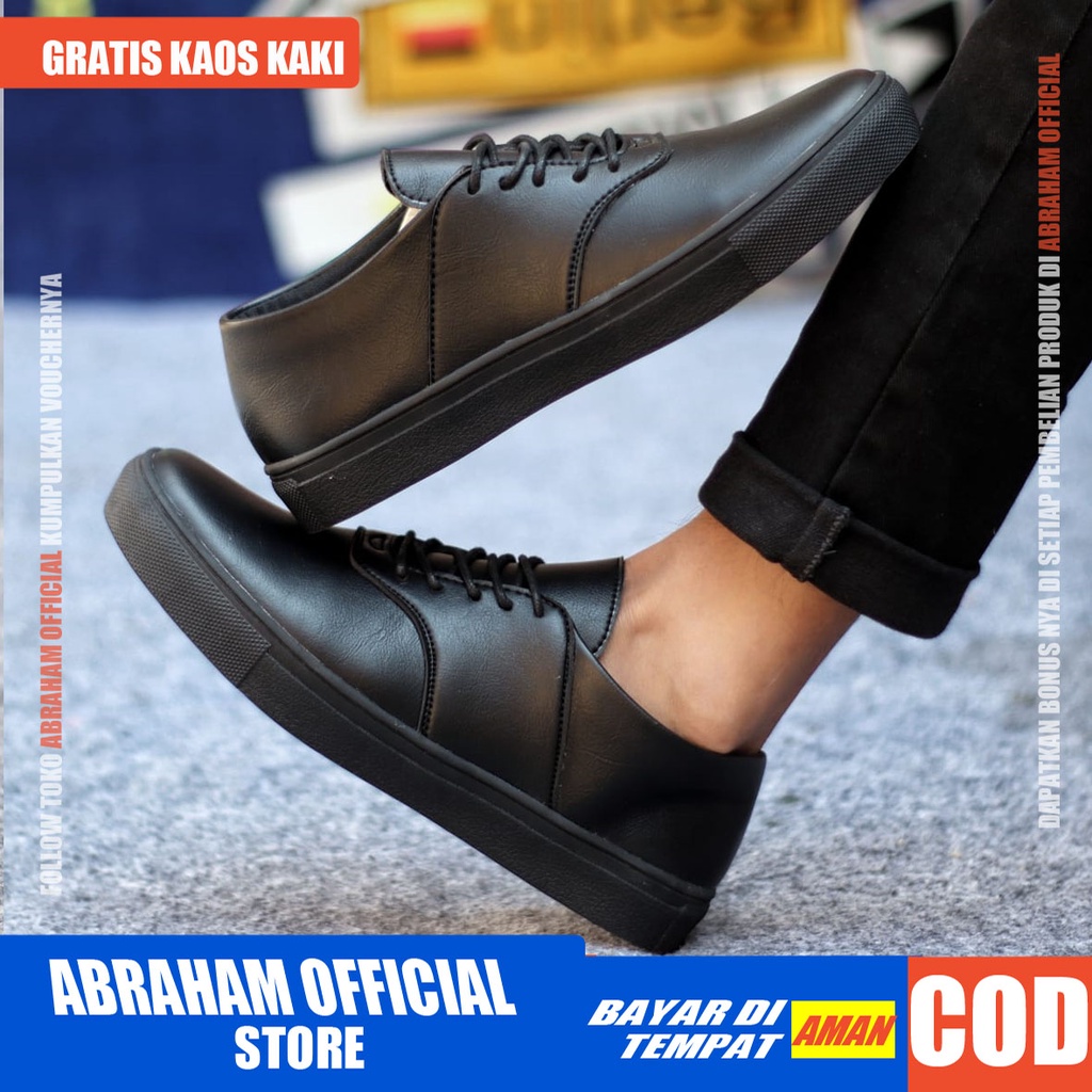 AUTH Sepatu Sneakers Pria Kulit Pu Premium Sepatu Pria Casual Cowok / Cowo Sepatu Kasual Semi Formal Kerja Kantor Kuliah Gaya Santai Keren Kekinian Original Murah Terlaris