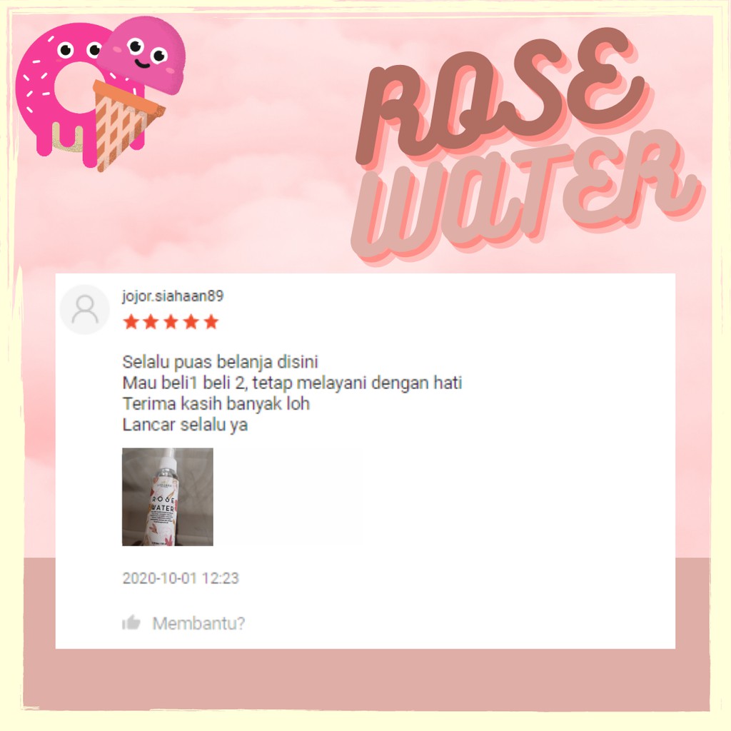 Air Mawar / Rose Water 100ML untuk toner facemist campuran masker glowing mengurangi kemerahan acnes