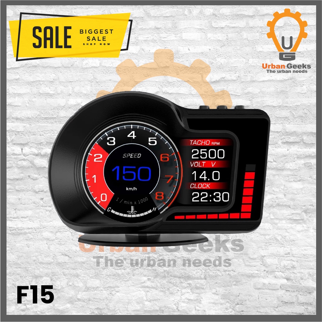 Car Head Up Display F15 HUD OBD2 GPS Speedometer