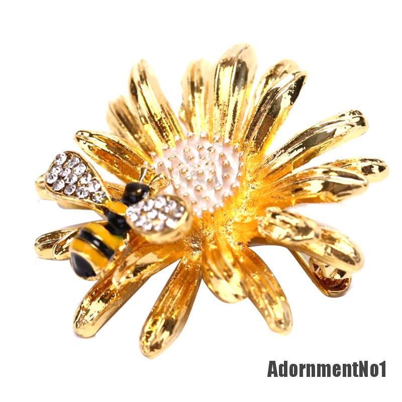 (Adornmentno1) Bros / Pin Motif Bunga Daisy + Lebah Madu Untuk Aksesoris Wanita