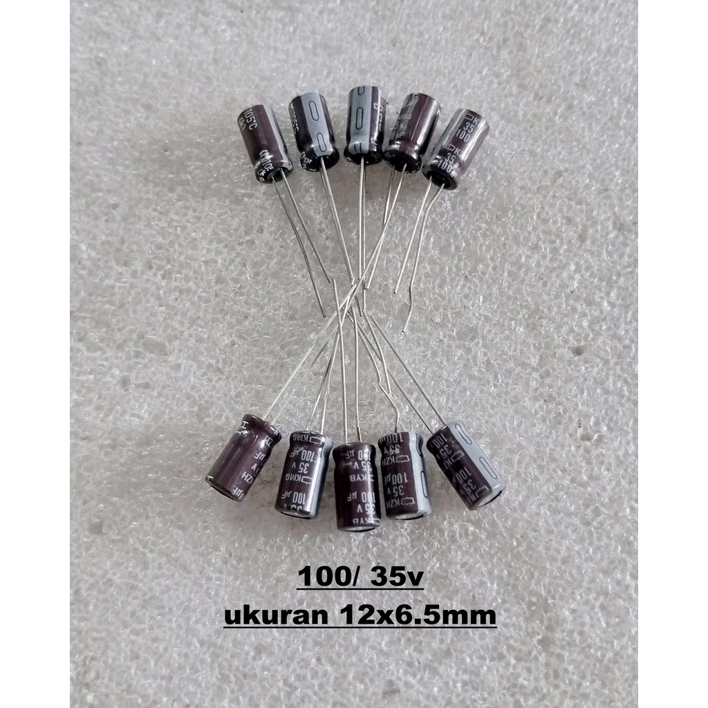 Capacitor Elco 100uf 35v 12x6.5 10pcs