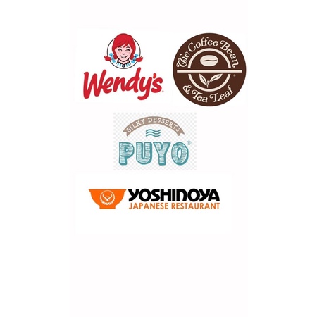 

PO wendys, coffee bean, yoshinoya, puyo