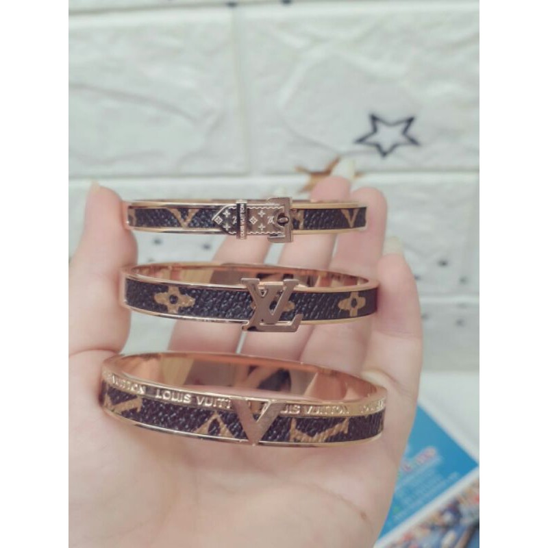 Bangle lv titanium 18k / gelang lv asli titanium / gelang titanium lv / gelang lv titanium rose gold