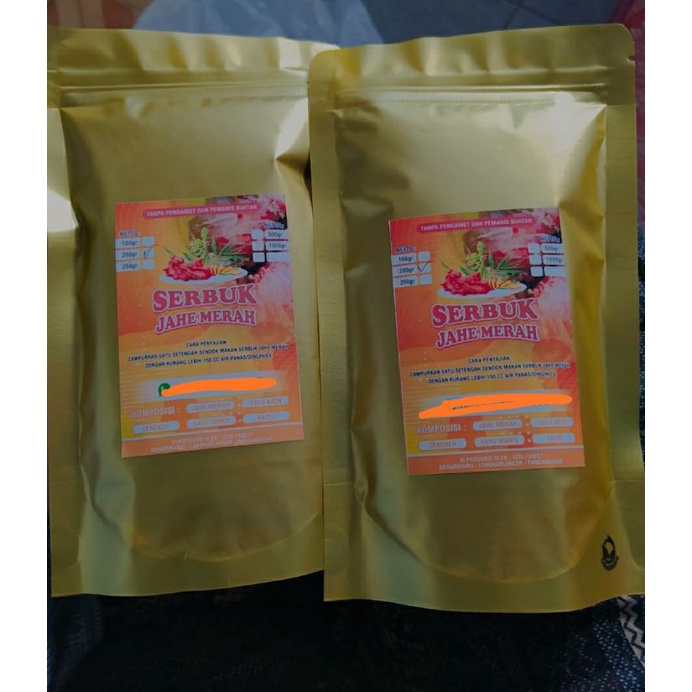 

serbuk jahe merah asli 250 gram