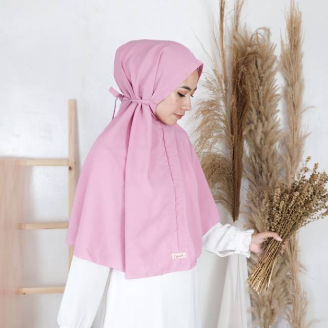 Khimar tali besar / bergo tali wolvis / jilbab syari instan