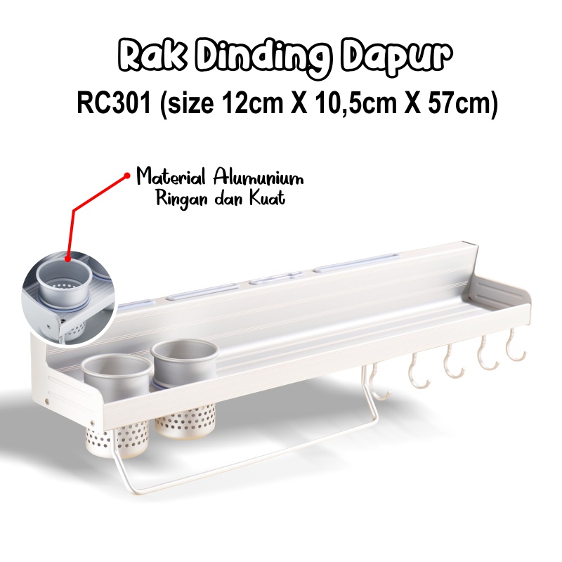 Rak dinding tempel Rak gantung dapur serbaguna Rak tempat bumbu dapur - Unikdekorasi