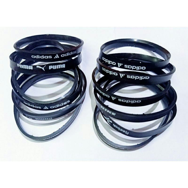 Gelang hitam karet sport bike reebook adidas puma