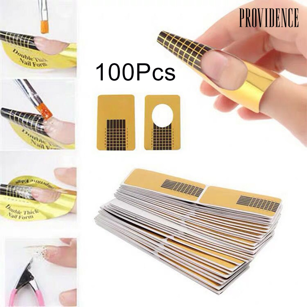 Providence 100pcs/set Stiker Pembentuk Kuku Akrilik Untuk Nail Art