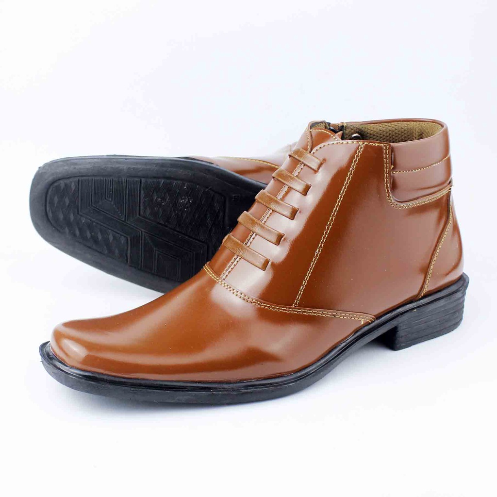 Sepatu Formal Pantofel Boots PDH Pria  SL 02 TAN DOF