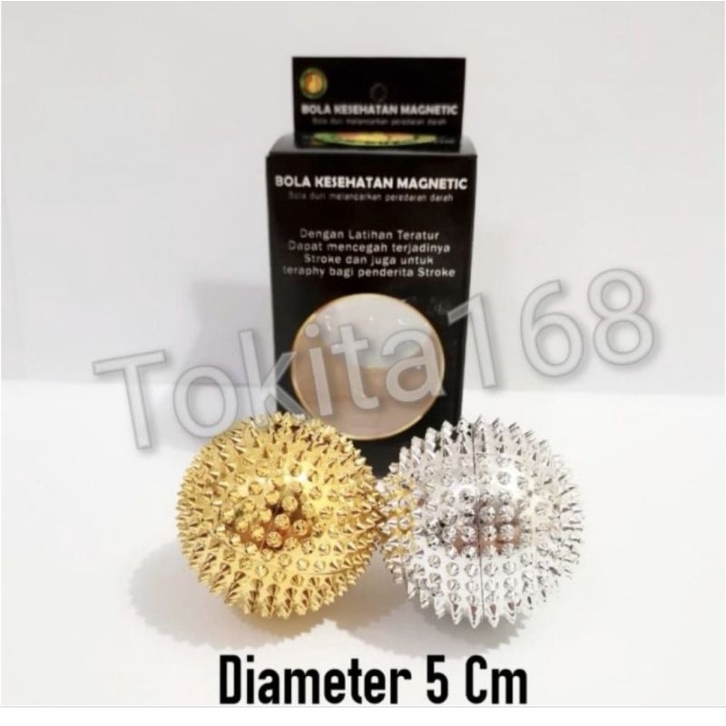 2 Pcs Bola Duri Magnet Terapi 6 Cm dan 5 Cm + Dus