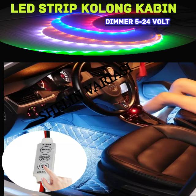 Lampu led kolong dasbor mobil motor + Dimmer