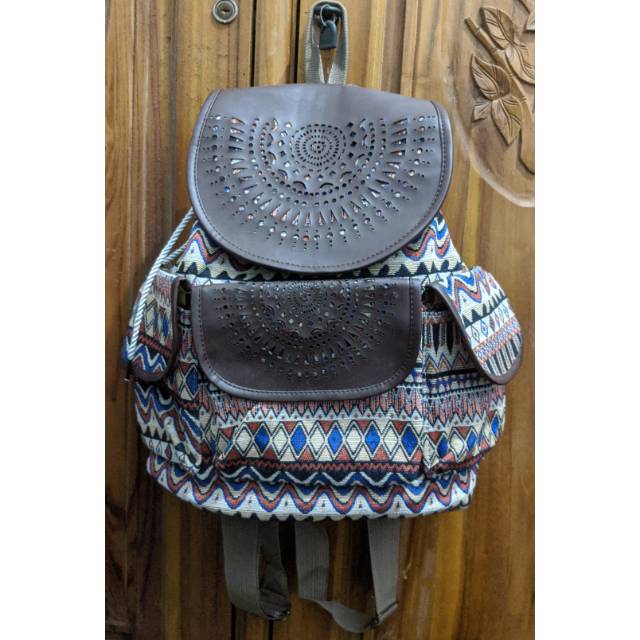 Tas Ransel Serut Kain (Preloved Pribadi Like New)