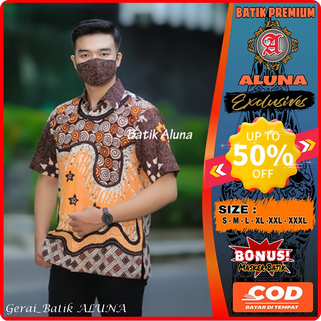 Produk Baru Baju Batik Solo Danar Hadi Original Kemeja Pria Lengan Pendek Premium Full Furing Aluna 