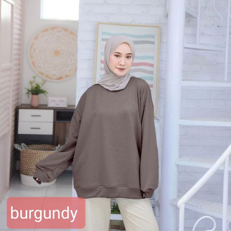sweatshirt OVERSIZE TEBAL/FASHION WANITA KEKINIAN/TRENDY