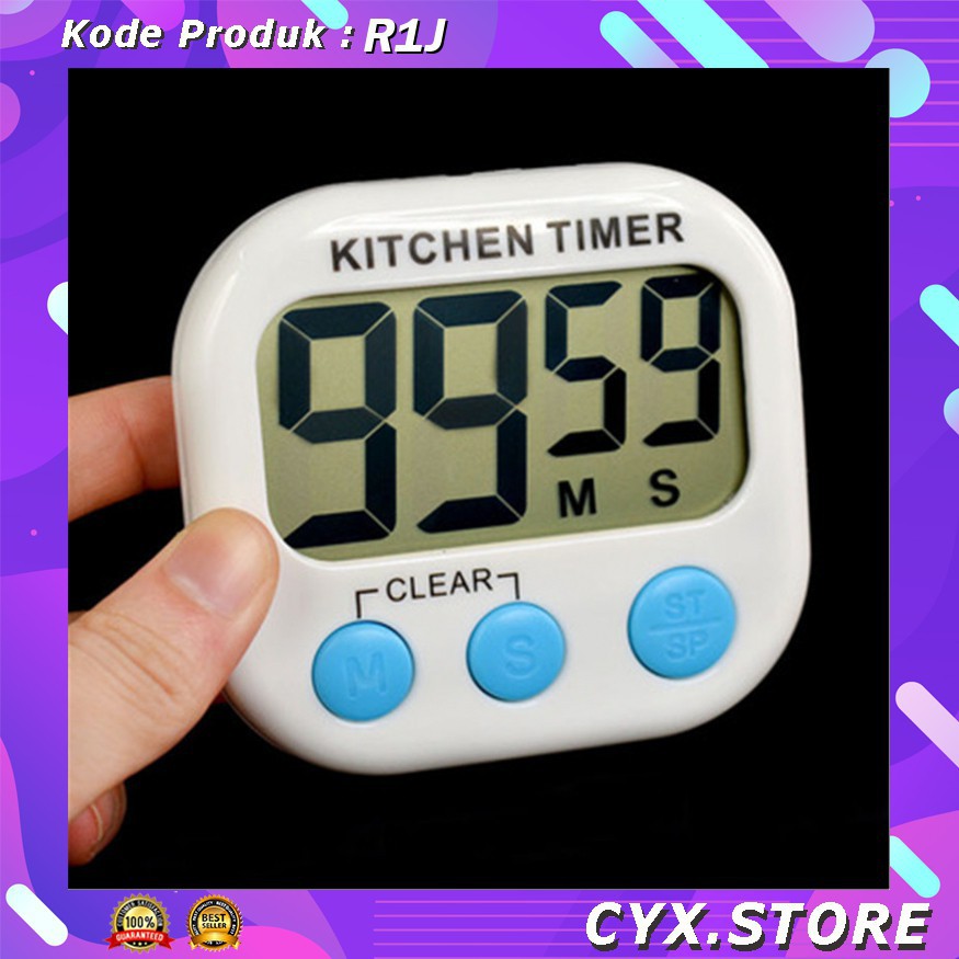 Grab Medan Timer Masak Dapur LCD Kitchen Countdown Clock RT332 Biru R1J