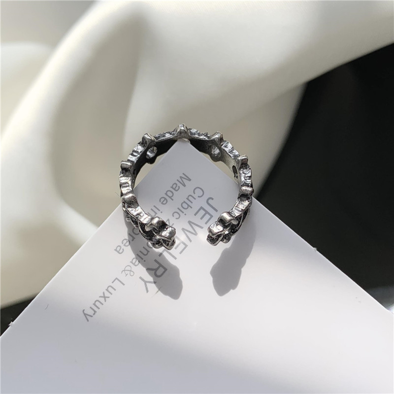 Cincin Hollow Bentuk Bintang Segi Enam Gaya Korea