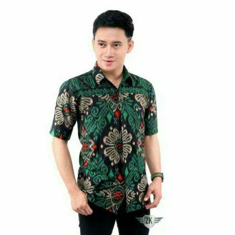 BAJU BATIK PRIA KEKINIAN BATIK WARNA HIJAU BOTOL, KEMEJA BATIK PRIA LENGAN PANJANG, BATIK PRIA LENGAN PENDEK-COD(bayar ditempat)