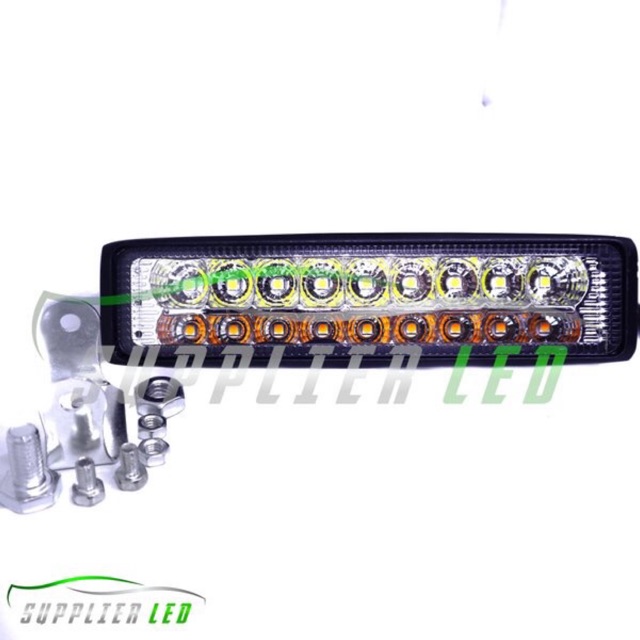 Lampu Tembak Offroad LED Lightbar 18 Mata 2 Warna Putih Kuning